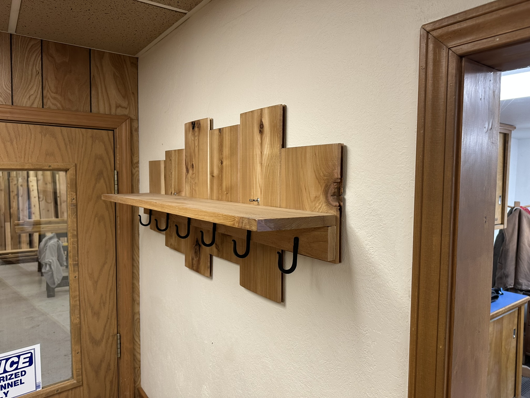 Handmade Floating Shelves with Hooks- $95 - Image 2